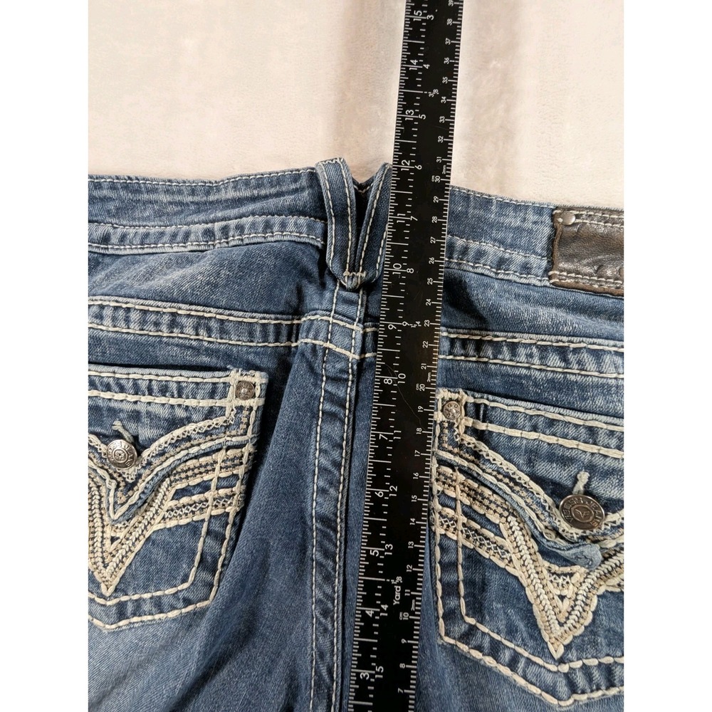 Vigoss Women Jeans Size 11 / 12 Medium Thick Stitch Embroidered Boot Flap Pocket - Picture 8 of 13